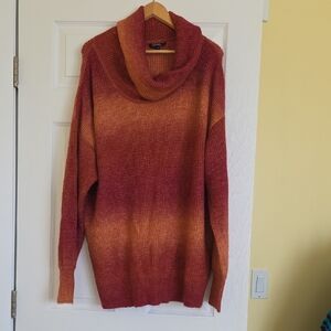 George Red and Orange Cowl Neck Sweater